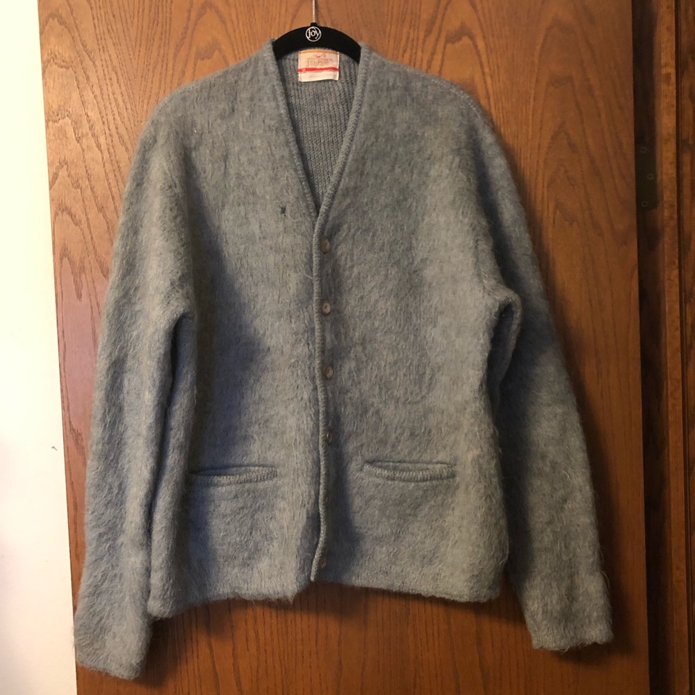 Vintage 1960s Jantzen Men’s Cardigan Medium Gray